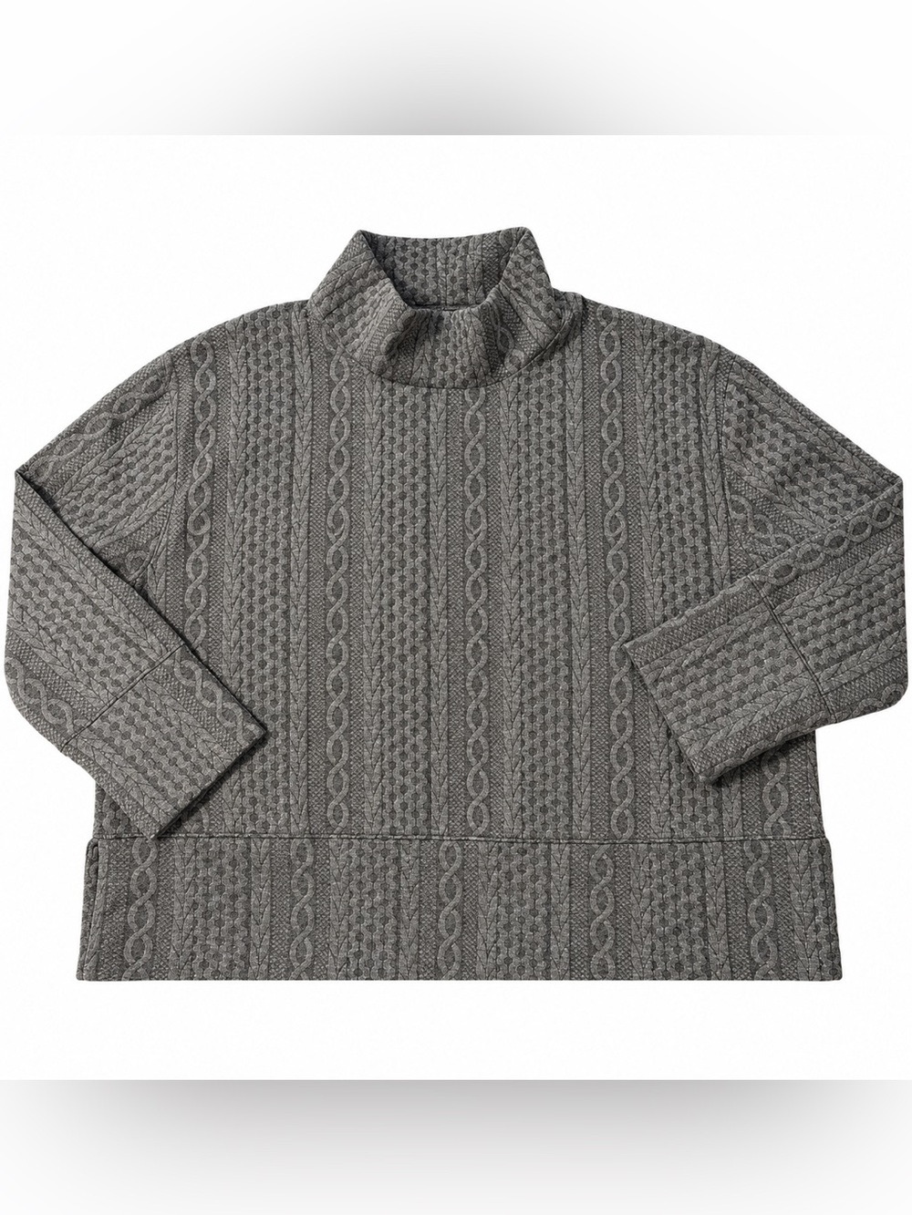 Women’s Christopher & Banks Gray Cable Turtleneck Sweater size XL